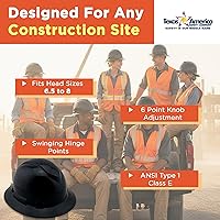 Vista 4 de Texas America Safety Company Casco duro RIDGELINE de ala completa con ajuste de perilla de 6 puntos y bolsa