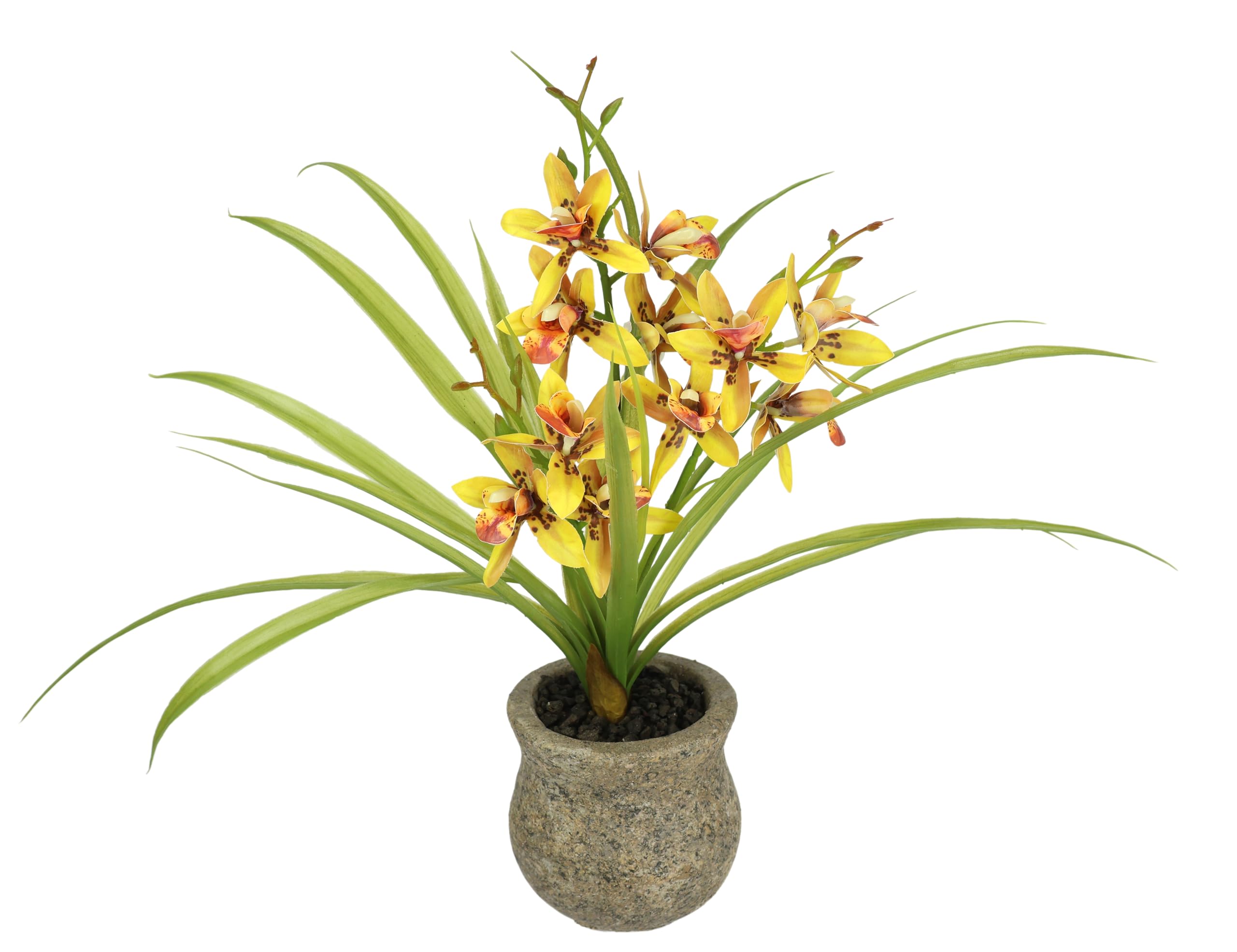 Sztuczny kwiat, motyl, orchidea z doniczką ceramiczną, 39 cm, z liśćmi i korzeniami powietrznymi, sztuczna orchidea, phalaenopsis, sztuczna roślina, dekoracja na wesele, jedwabny kwiat, prawdziwy