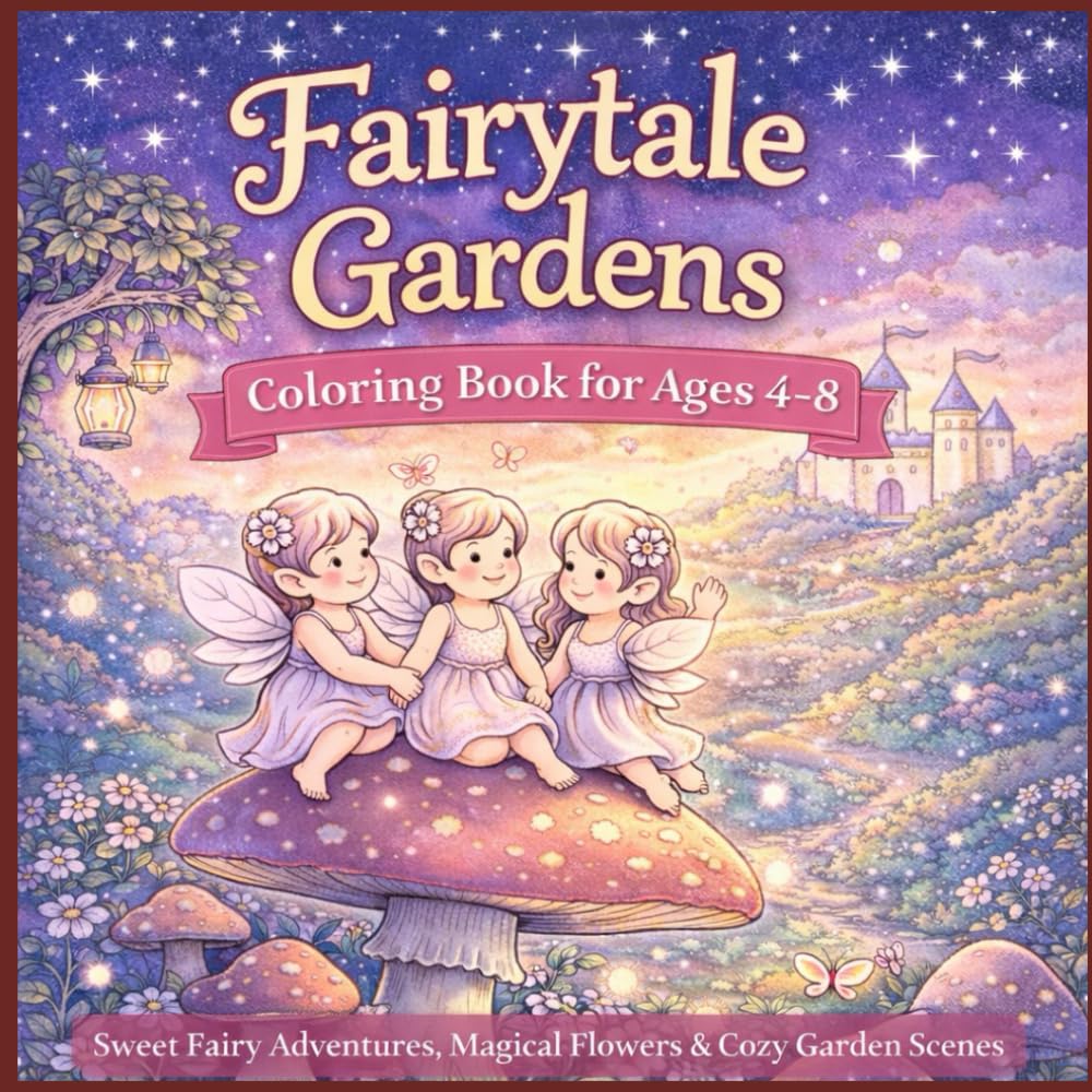 Fairytale Gardens Coloring Book for Ages 4–8: Sweet Fairy Adventures, Magical Flowers & Cozy Garden Scenes