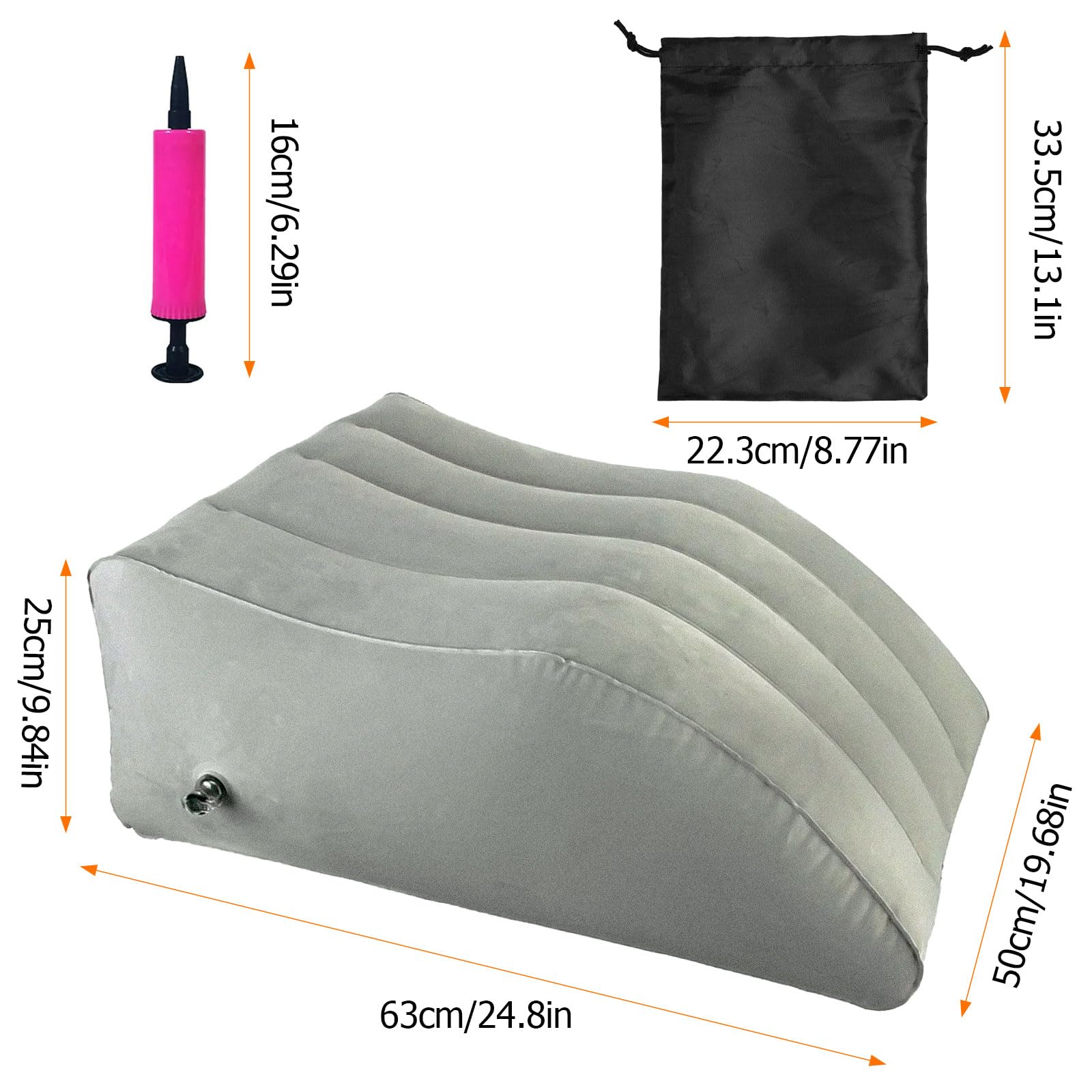 Cuscino per Gambe Dormire, in PVC, Gonfiabile Cuscino Gambe, Con Sacca di Stoccaggio e Pompa Inclusi, Aiuta a Favorire il Sonno e a Migliorare la Circolazione Sanguigna