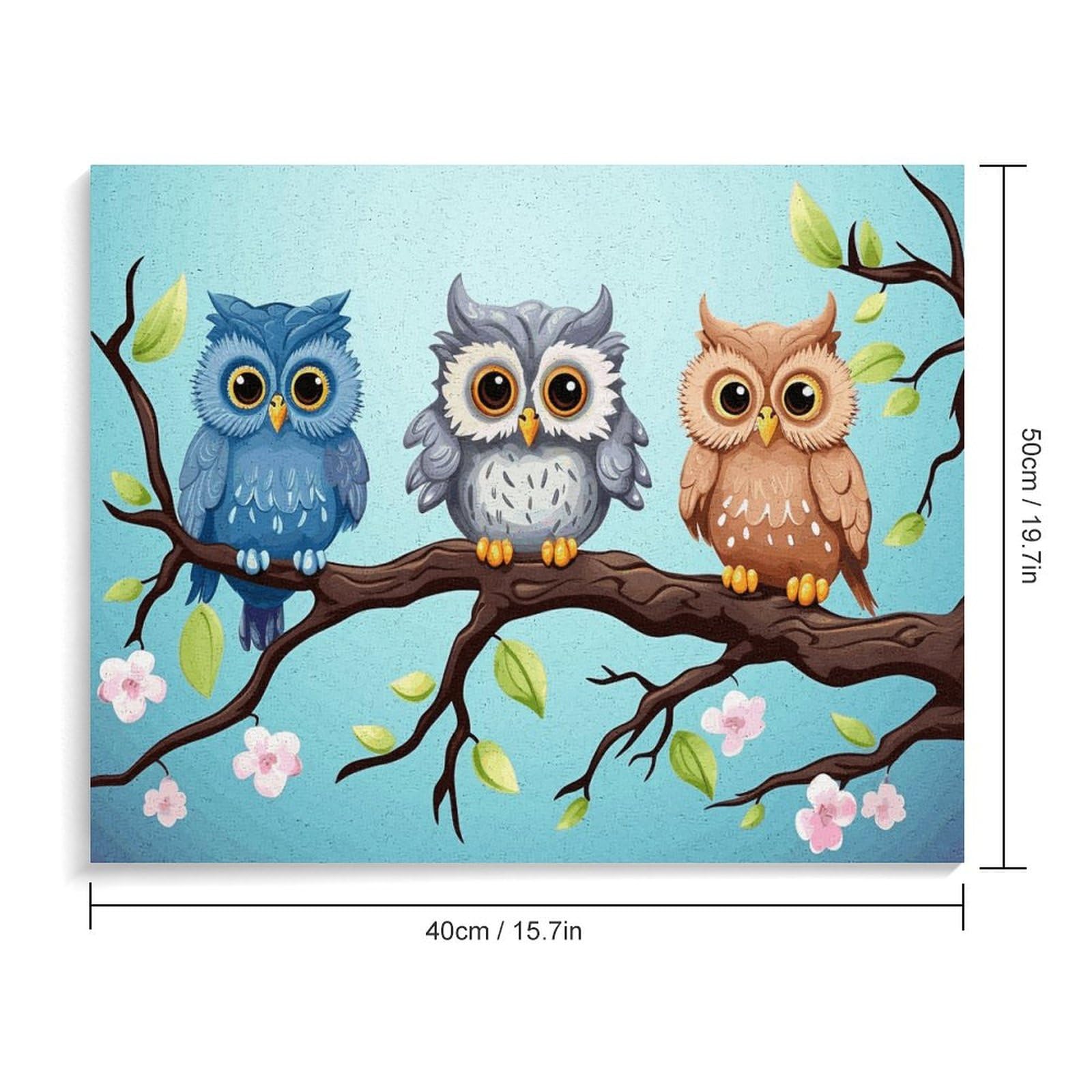 ABEUTY Malen Nach Zahlen – Eule Auf Leinwand 40x50 Cm, Inkl. Pinsel & Farben, DIY Für Erwachsene & Kinder