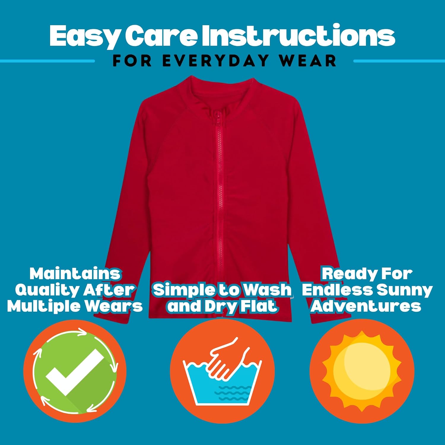 SwimZip UPF 50+ Long Sleeve Rash Guard for Boys' and Girls' - Baby, Toddler, Kids - Image 4