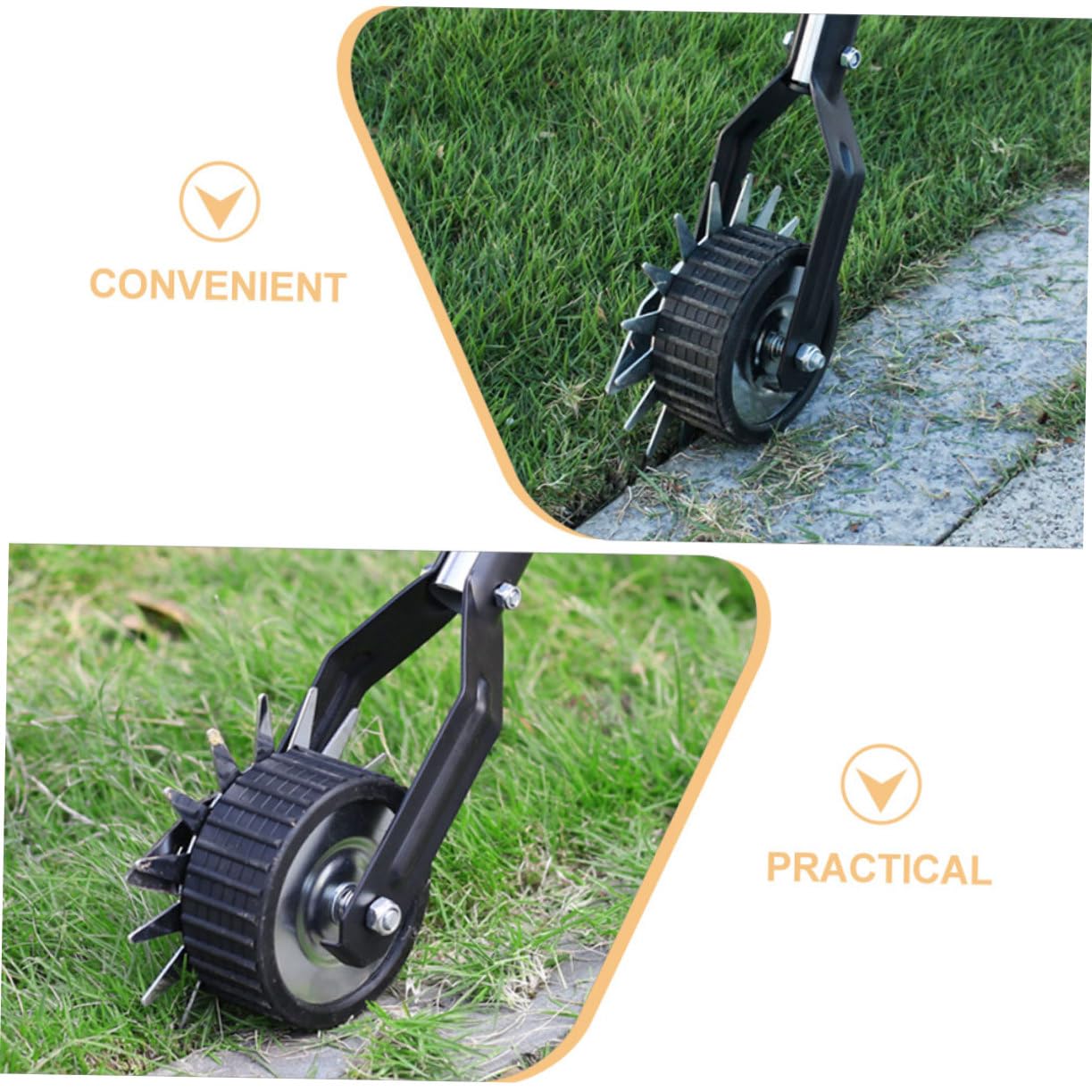 TOYANDONA Strumento Manuale per Bordi del Prato con Ruota in Metallo Inossidabile, Portatile e Facile da Smontare, per Giardinaggio e Cura del Prato