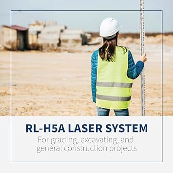 Topcon RL-H5A Laser Transit Leveler Kit - LS-80X Rotary Laser Receiver with Rod Bracket - 36-60in Precision Level 360 Laser Tripod - 13ft Fiber Rod Level Tool with Inch Increments for Construction