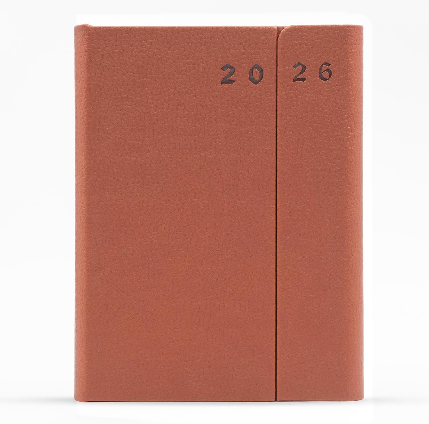 Mahavir Power Diary 2021 - A5 Size - One Day to a Page New Year Diary with Magnetic Flap Closure – 440 Pages – Textured PU Leather Cover Material - (Tan Brown)