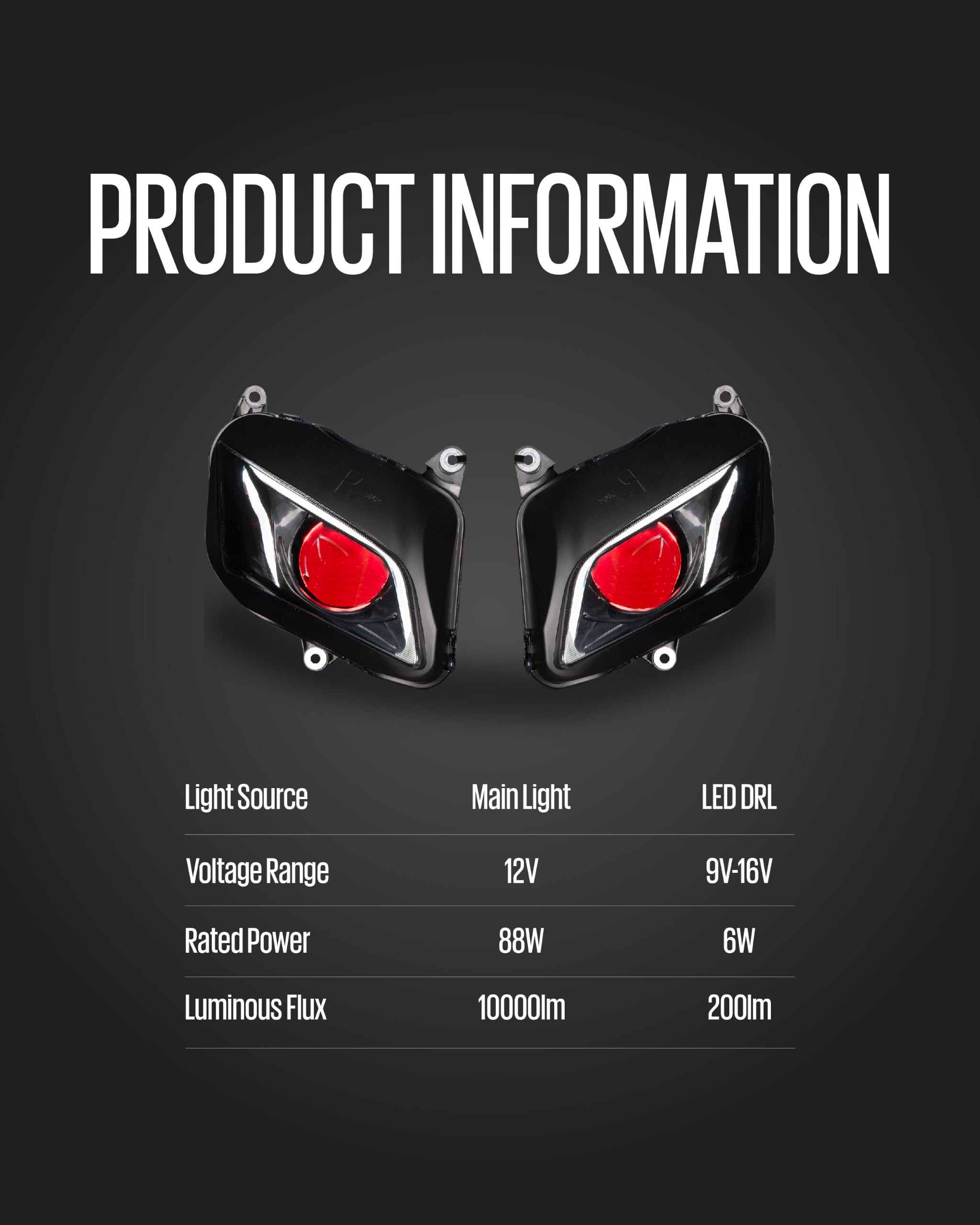 Amazon.com: KT CBR600RR 2007-2012 Headlight, RGB Demon Eye | DRL