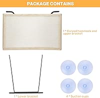 Vista 9 de Pecute Cat Window Perch Sisal Scratcher 2 in 1, Cat Hammock for Window Seat with Solid Wood Frame, Iron Bracket, and Heavy Duty Suction Cups, Cat