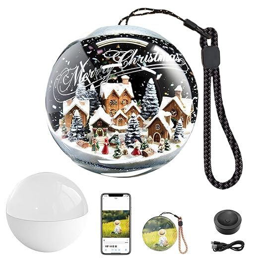 LumiOrb WiFi Crystal Ball – 3D Video & Photo Memory Sphere, 2.7 lnch Video Ornament Ball for Couples Friends Anniversary Birthday Christmas Gifts (White)