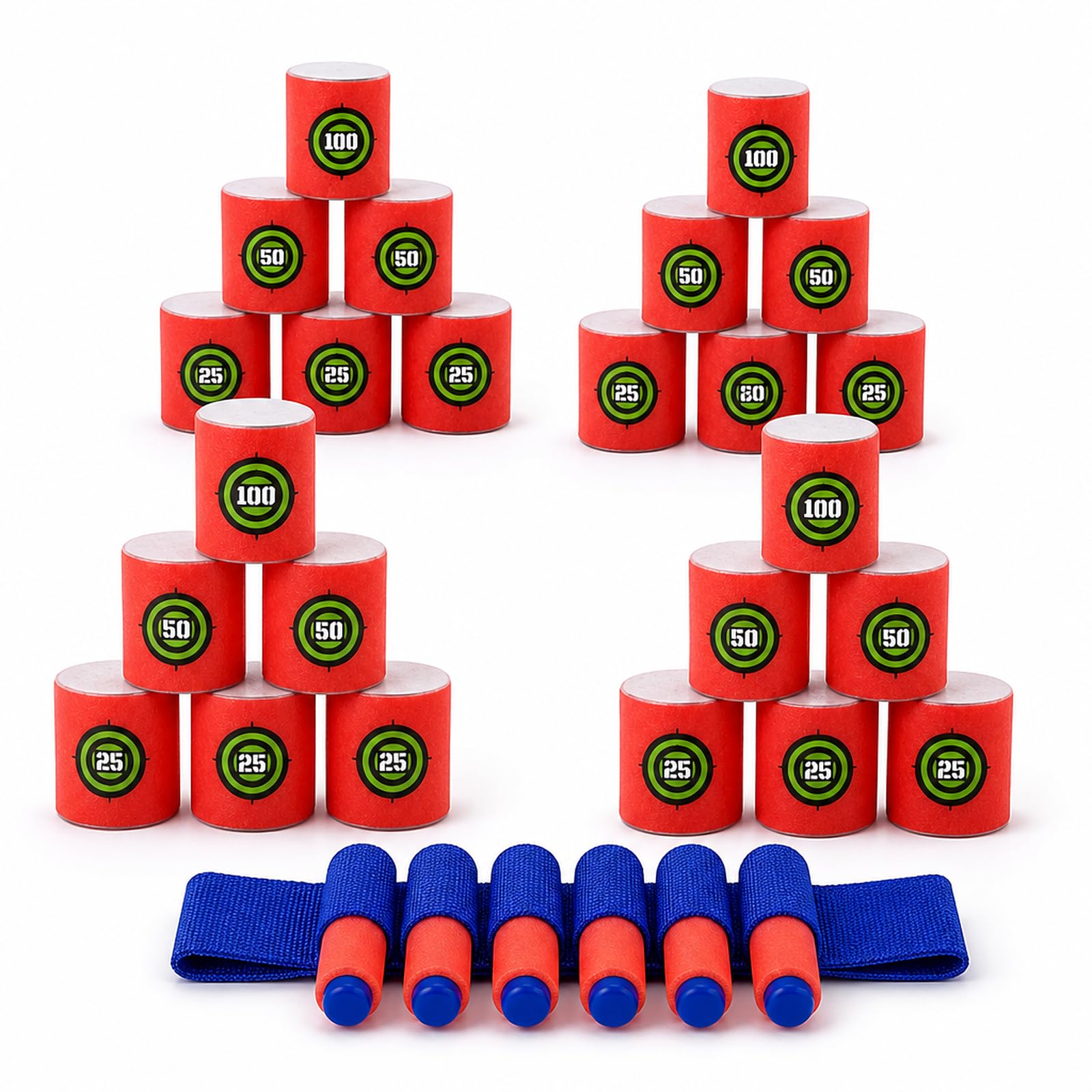 19PCS Foam Target Set with Wrist Band for Throwing Play (25PCS)