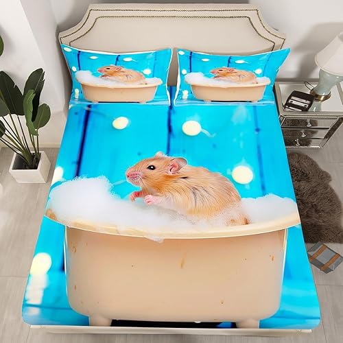 Erosebridal Juego de ropa de cama con estampado de ratas para niños, sábanas con estampado de animales salvajes para niños y niñas, sábana bajera disponible en Yaxa Guatemala