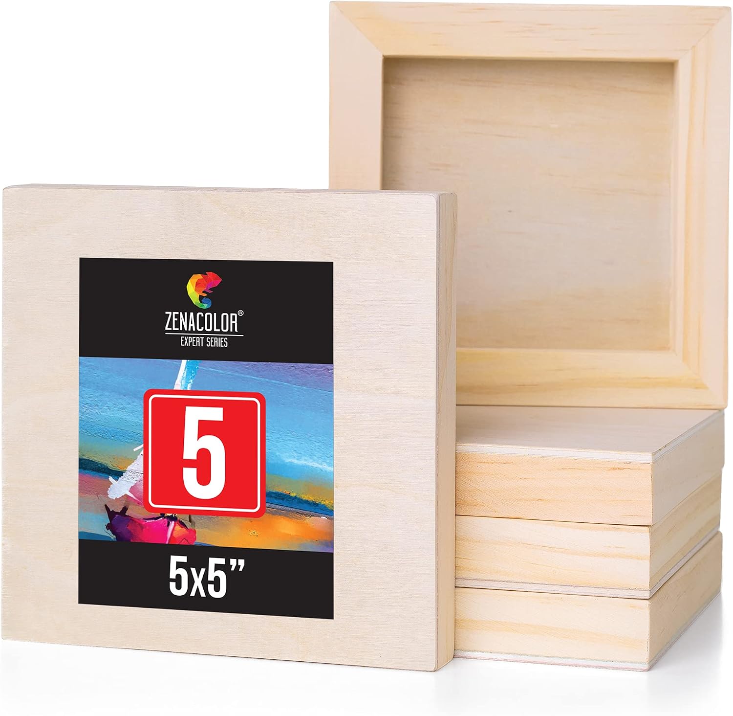 Wood Canvas Panels - Set of 5-5x5 Inch - Pin & Betuna Wooden Canvases - All Types of Paint, Burning, Wood Wall Art & Signs, String Art, Mixed-Media, Pouring, Wood Arts and Crafts