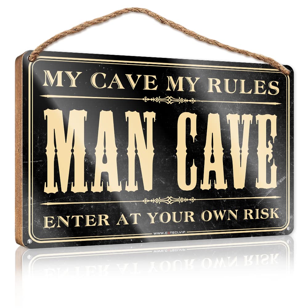 FZFN Funny Porch Decor Wrning Enter At Your Own Risk Wooden Sign Home Sweet Home Sign Kitchen Wall Art(23X35CM)
