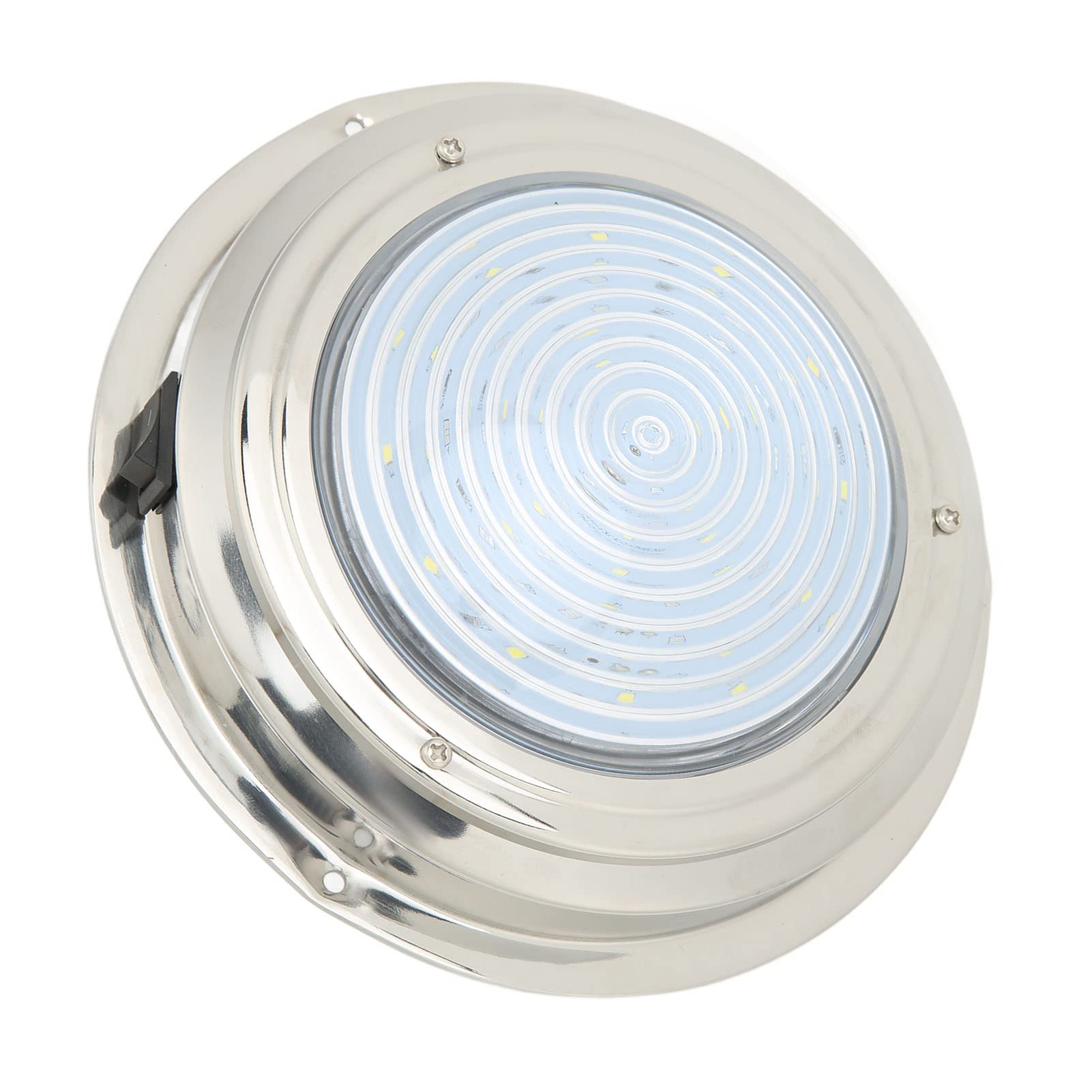 Akozon Plafonnier LED pour Yacht, Lumière de Courtoisie à DEL pour Bateau de 6,5 Po 12VDC 18 Perles de Lampe à LED en Acier Inoxydable 316 pour RV Salle de Bain Couloir