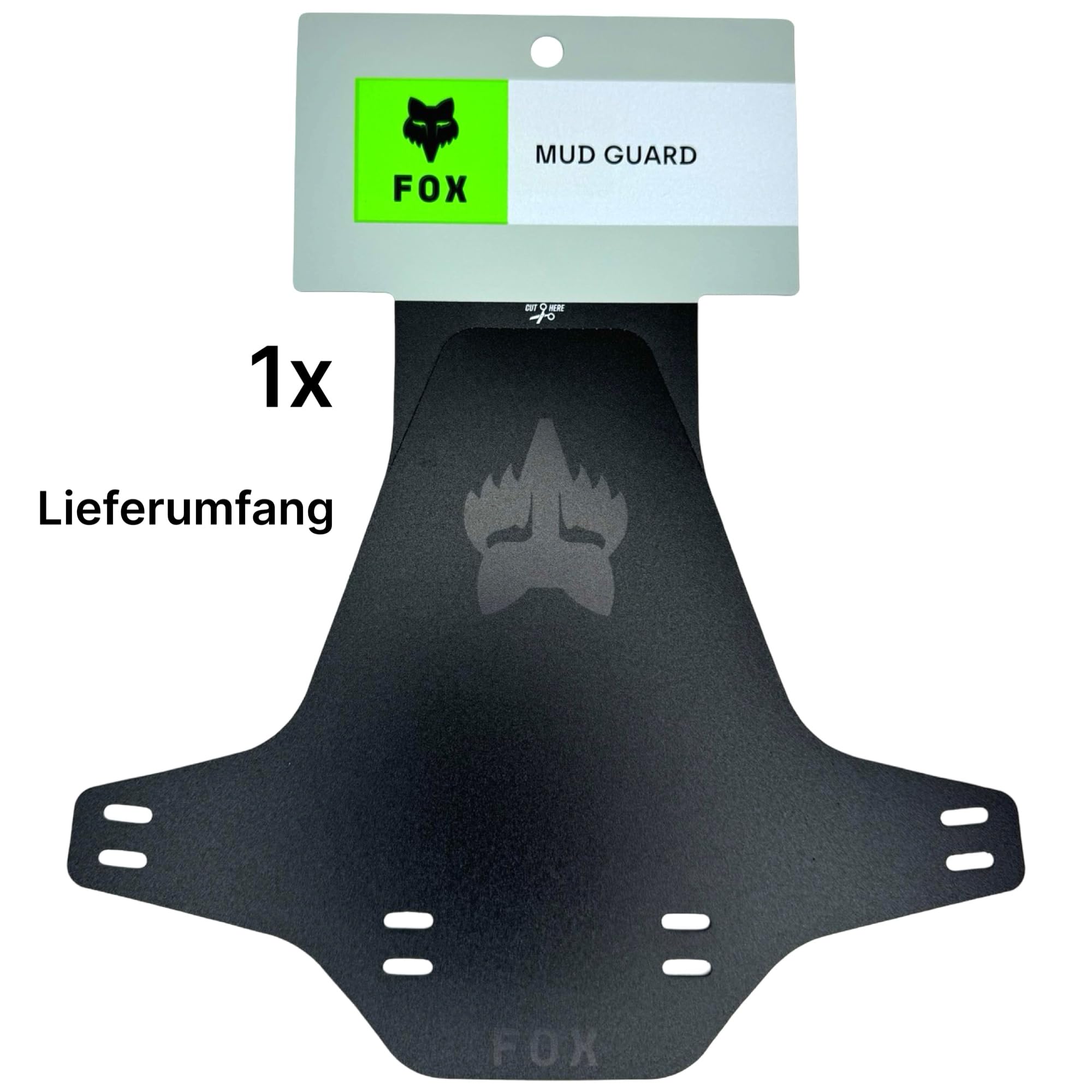 Garde-boue Fox Mud Guard - Fourche VTT / DH / Vélo électrique - Noir / Logo Schwarz