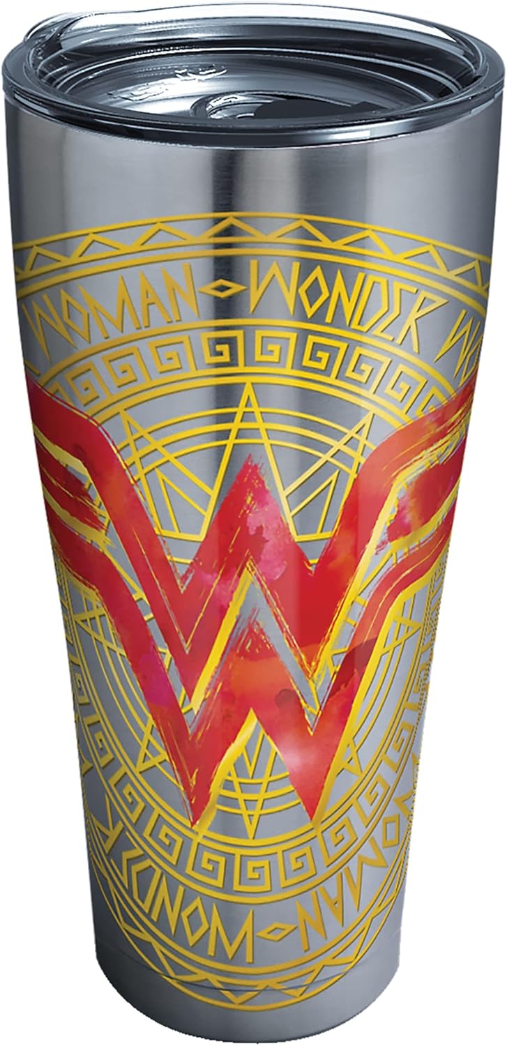 Holiday Deals 🛒 Tervis DC Comics - Wonder Woman Icon Stainless Steel Insulated Tumbler with Lid, 30 oz, Silver