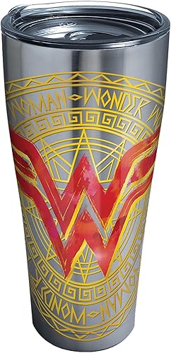 Tervis DC Comics Wonder Woman Icon - Vaso aislado de triple pared de viaje mantiene las bebidas frías y calientes, 30 onzas, Legacy, acero