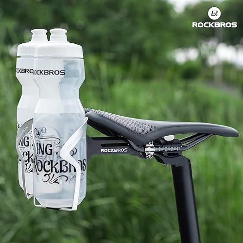 Miniatura 7 de ROCKBROS Jaulas para botellas de agua para bicicleta, convertidor de jaula de sillín con ángulo ajustable, aleación de aluminio, soporte ligero para