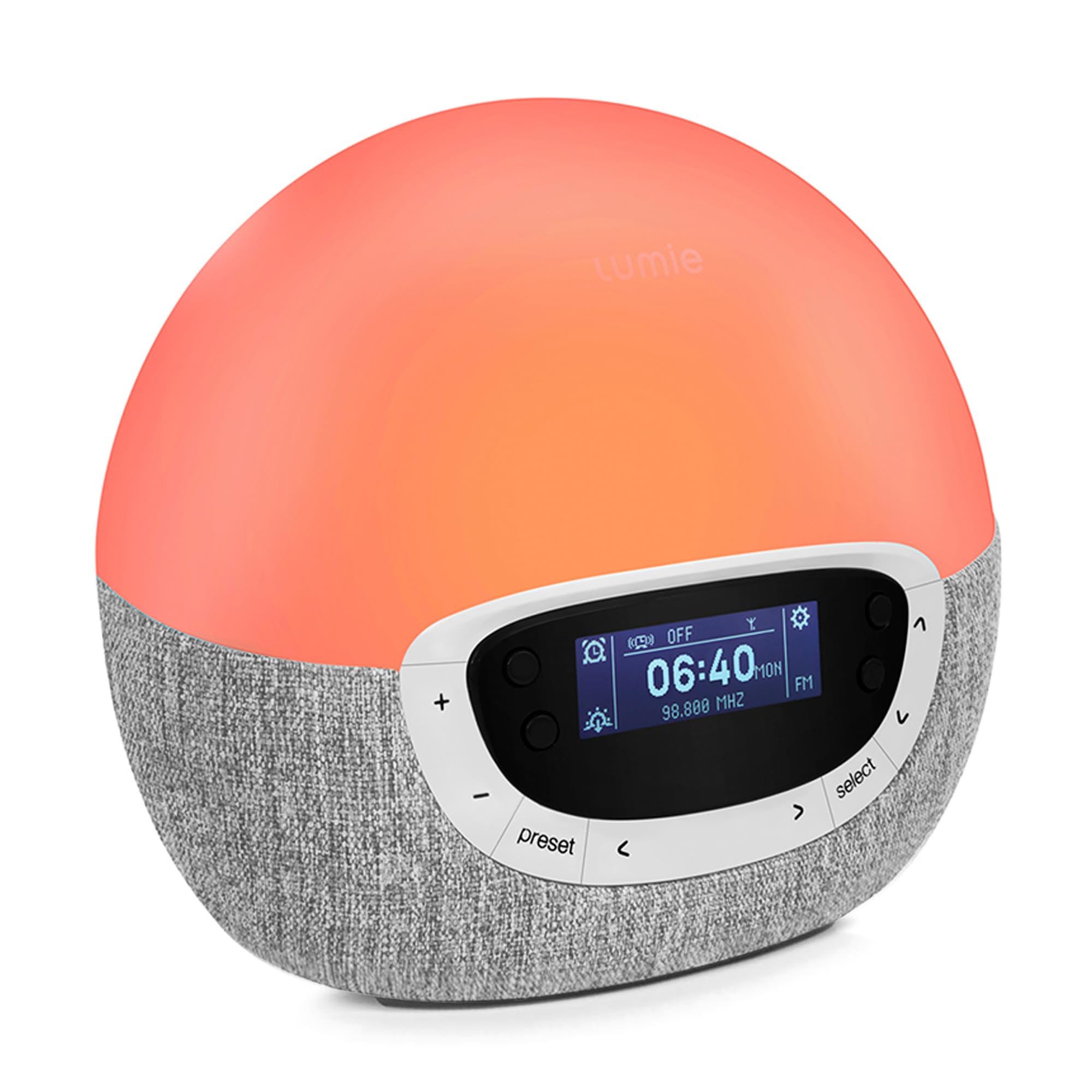 Lumie Bodyclock Shine 300 - Despertador con Luz, Simulación de Amanecer y Atardecer Graduales, 14 Sonidos, Luz Regulable, Radio FM