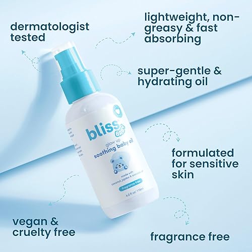 Miniatura 2 de Bliss Aceite para bebés, totalmente natural, de primera calidad y sin perfume, vegano, fabricado con aceite de aguacate orgánico, aceite de coco,