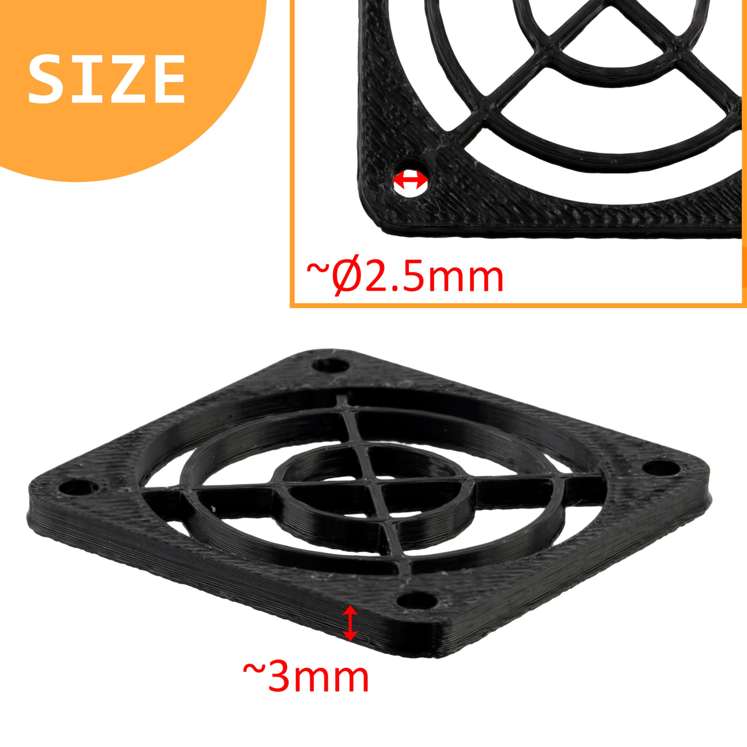 AERZETIX - Juego de 4 Rejillas de Ventilador de plástico 40x40 mm para Ordenador PC impresoras Equipos audiovisuales proyectores Multimedia | Color Negro - 4
