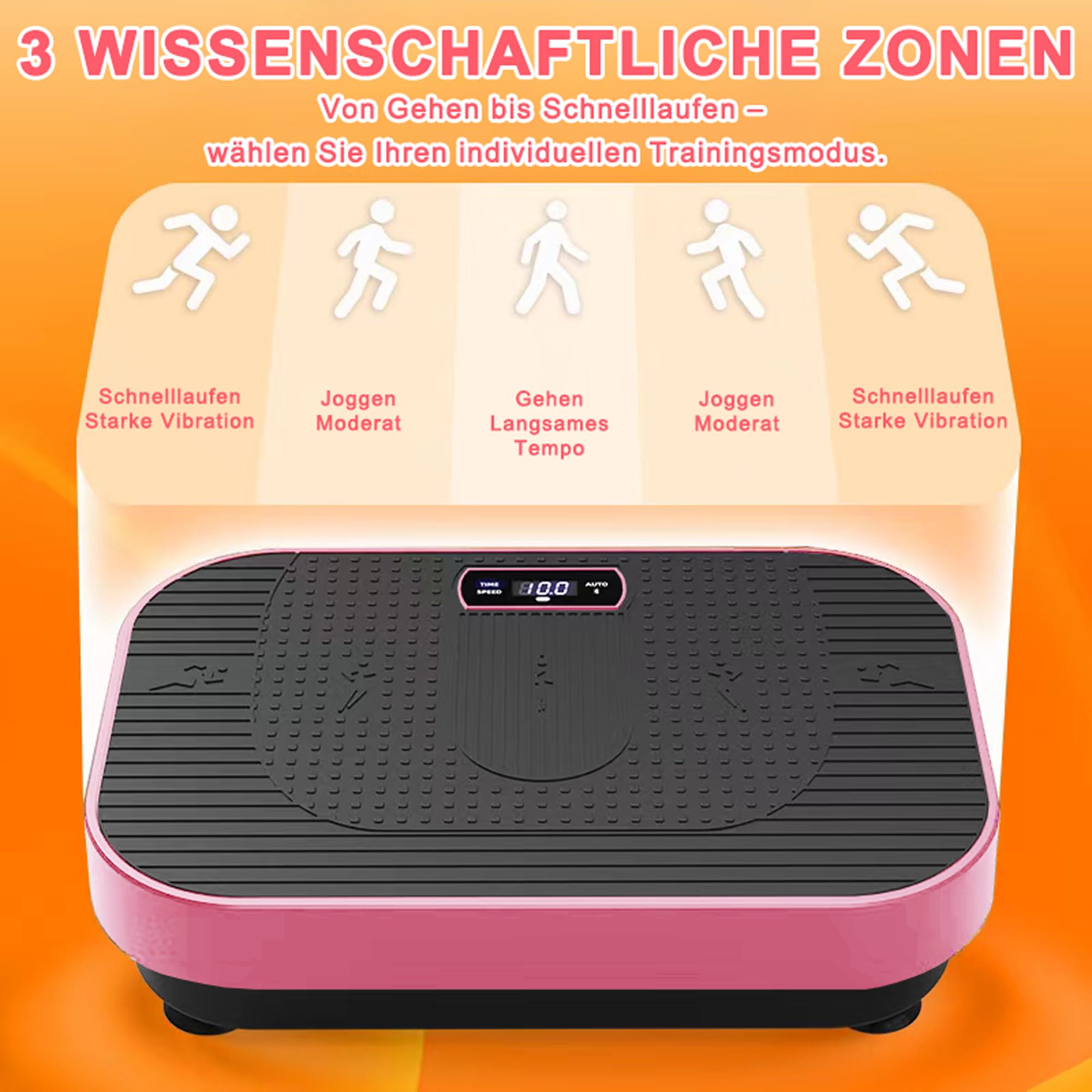 Vibrationsplatte mit BT-Musik Funktion, 1-199 Geschwindigkeitsstufen & 5 Trainingsprogramme, Schüttelplattform für Ganzkörpertraining & Muskelaufbau, Ideal für Heim-Fitnessstudio
