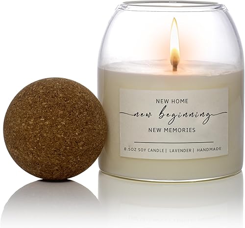 Miniatura 2 de Regalos de inauguración de la casa, ideas de regalo para mujeres y hombres vecinos, cera de soja, larga duración, 60 horas, lavanda (vela de