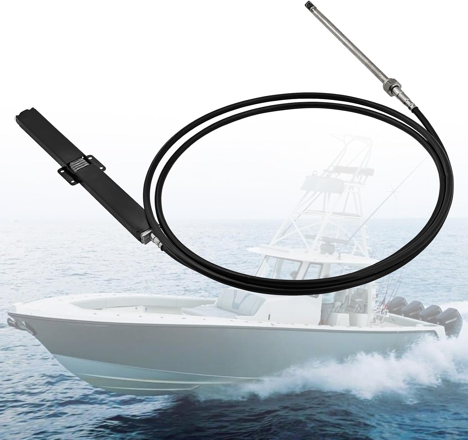 SSC13415 15Ft Rack Steering Cable Compatible with Seastar SB39526P SB39544P Bezel Kits for Back Mount Steering System & SH5210P SH5230P Helm Units Fits for SS14115 SS15115