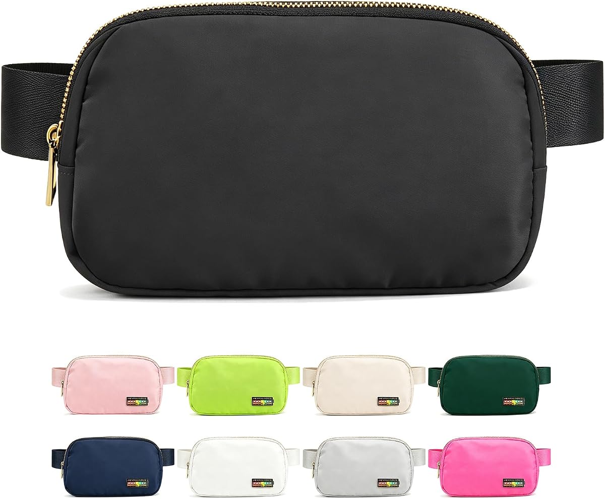 Fanny Pack Crossbody Sling Bag, Everywhere Belt Bag, Black | Nylon Water Repellent, Adjustable Strap, For Men & Women, Outdoor Sports & Travel
