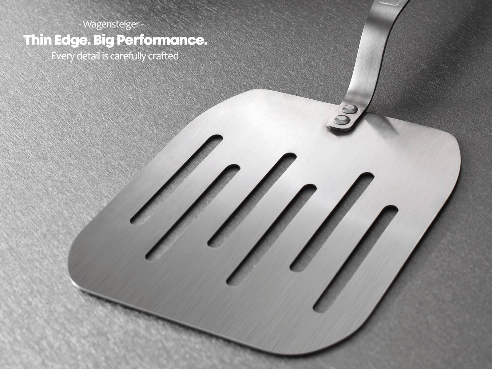 WAGENSTEIGER Extra Wide Stainless Steel Turner Spatula - Commercial Grade Non-Stick Easy Flipping Design Thin Blade & Heat Resistant Handles For Omelette, Fish, Burgers, Pancake, Korean Jeon, Flipper - Image 5