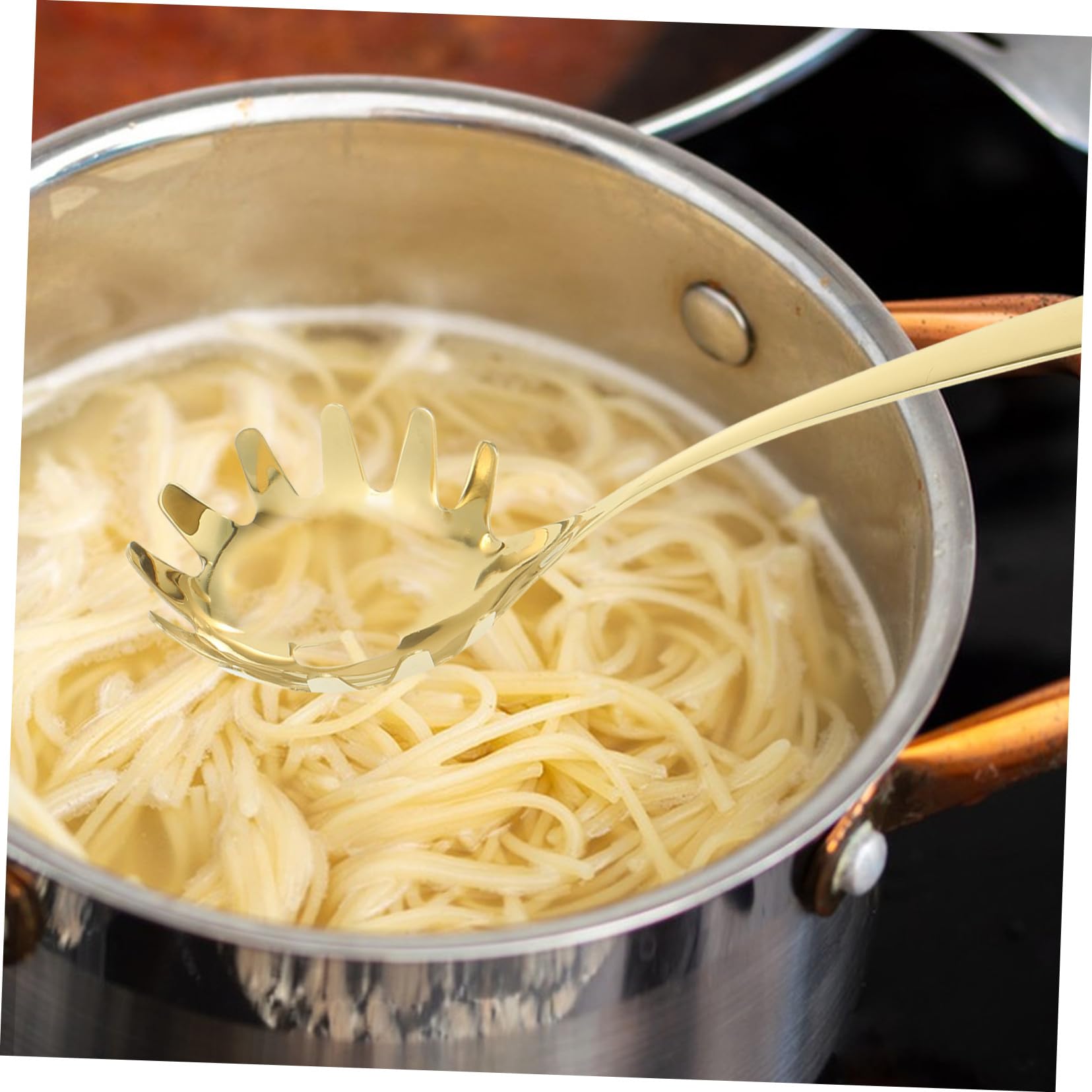 Pastalöffel aus 304 Edelstahl mit Siebfunktion Praktischer Nudelsieb für Küche und Restaurant Langlebiger Spaghettilöffel zum Servieren von Nudeln