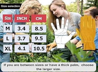 WFX Leather Working Gloves Work Gardening Gloves Thorn Proof Garden Building Heavy Duty Utility Gripper Men Women Breathable and Flexible Construction (M (Pack of 1))