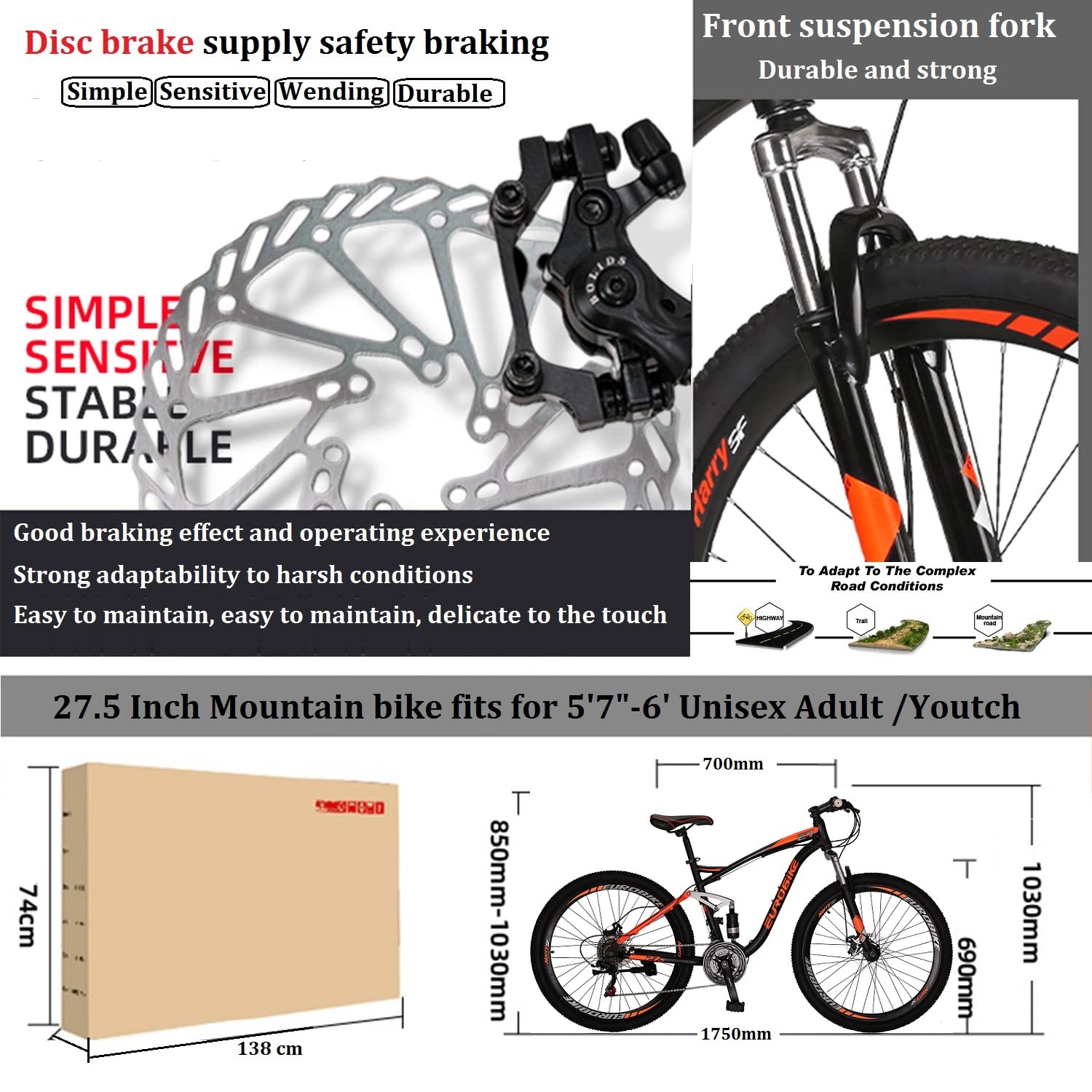Amazon | Eurobike (ユーロバイク) EURE7 マウンテンバイク 27.5インチ