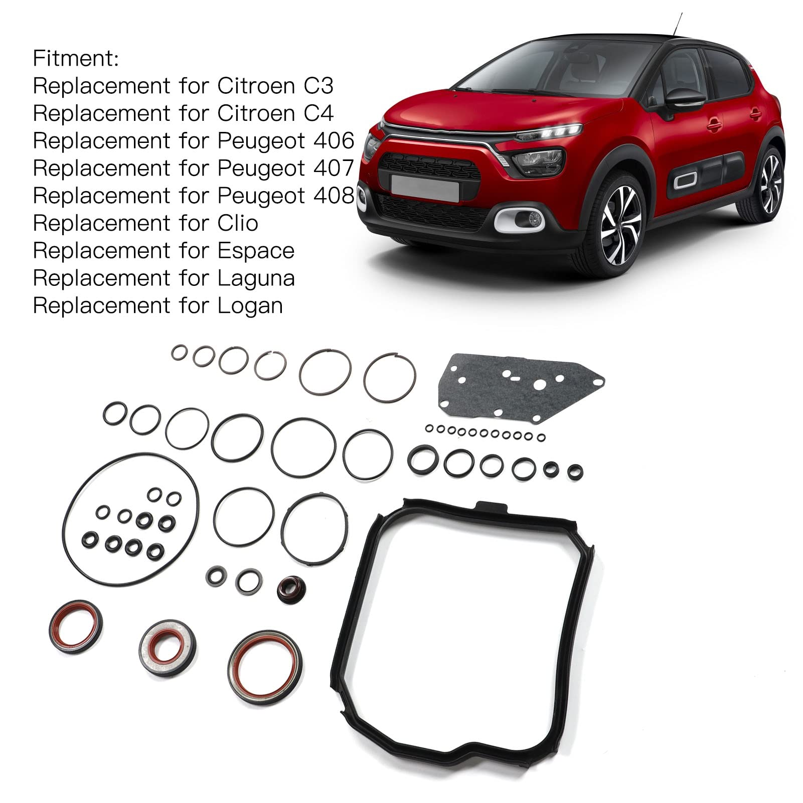 Système de Transmission 50 Pièces Kit de Réparation de Transmission K155900A Remplacement Résistant à L'usure en Caoutchouc pour Transmission Dpo Al4