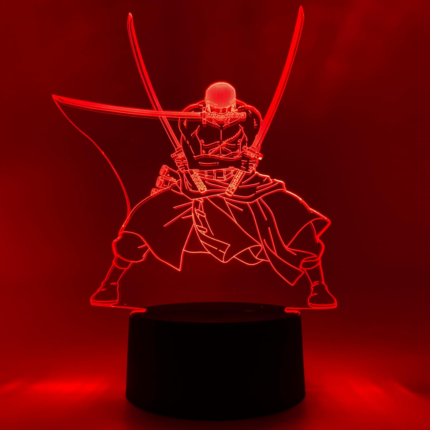 Otaku Lamps Zoro One Piece – Anime Lamp Figure Night Light, 16 Color RGB LED – 3D Anime Room Décor Gift for Otaku