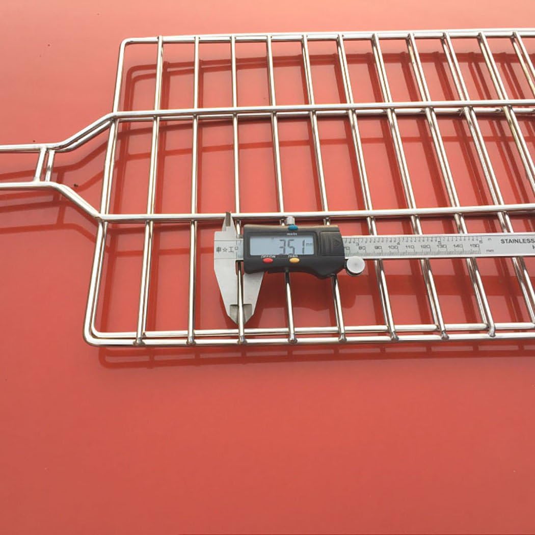 B&C.Room Grilling Basket Stainless Steel for Outdoor Grill BBQ Roast Barbecue Tool Basket Fish Vegetables Steak 48 * 28cm