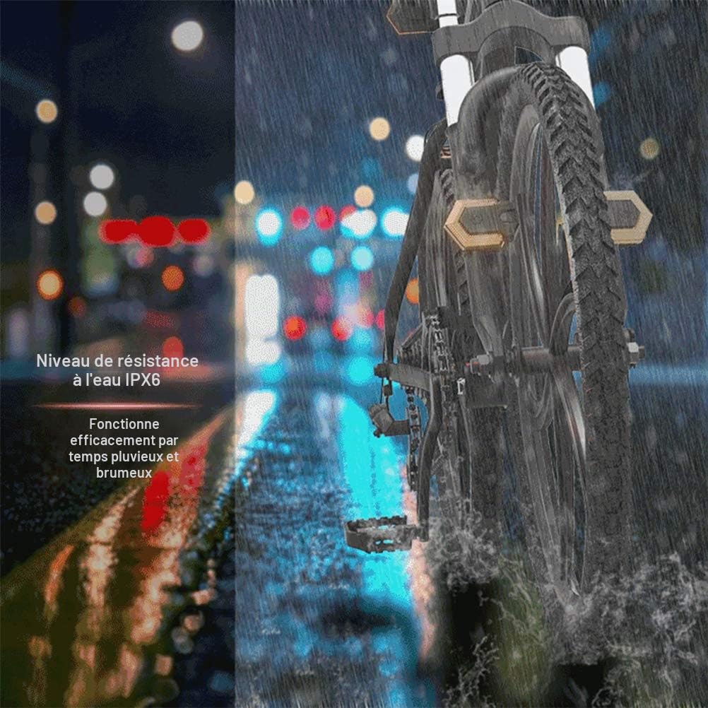 Clignotants de vélo, Témoin de sécurité Avant et arrière avec télécommande Feu arrière de vélo étanche à USB pour Le Cyclisme en Plein air