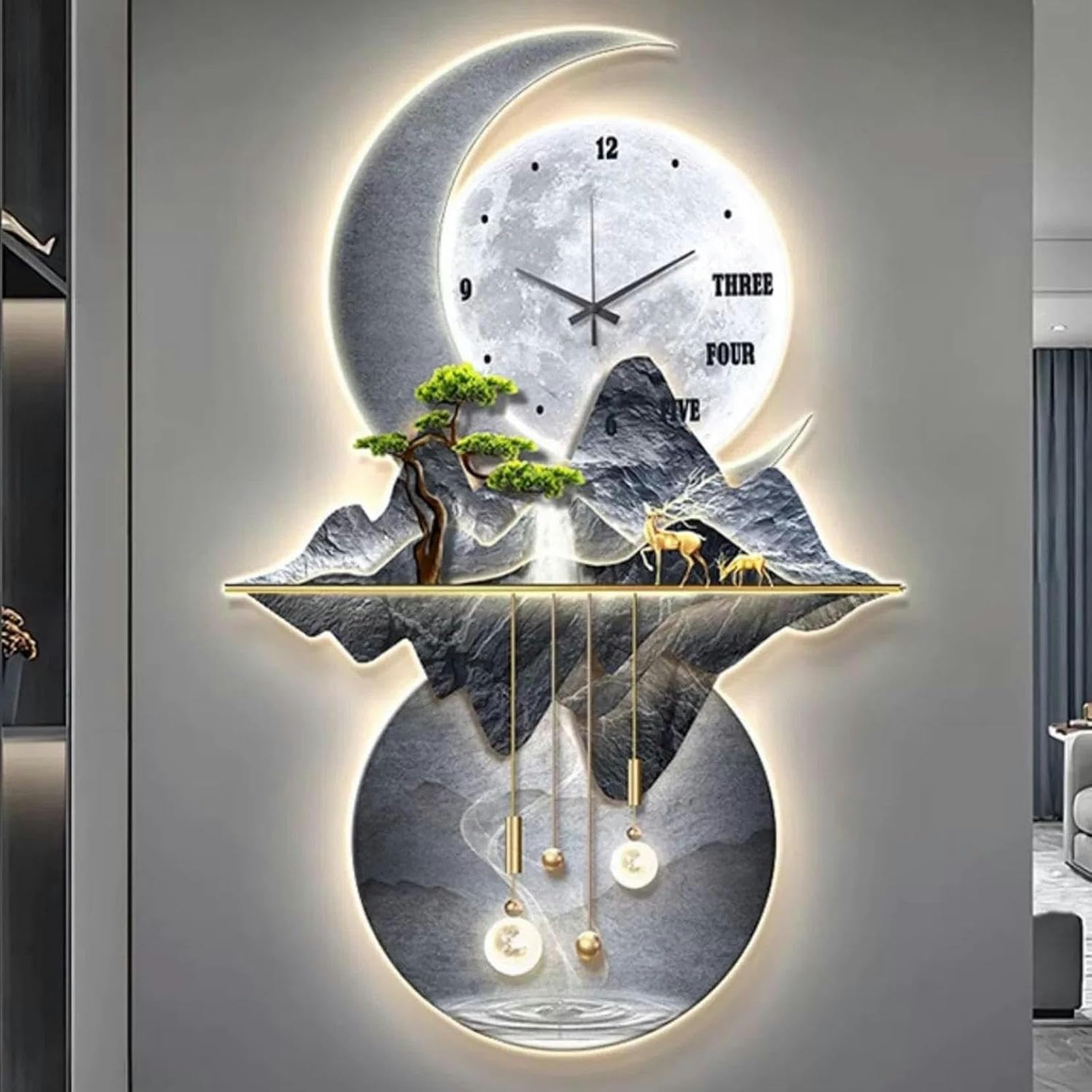 Sculpture murale en métal 3D avec LED : une décoration artistique lumineuse