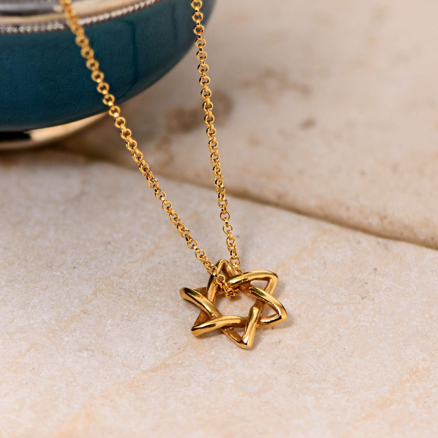 Jewish Unisex Star of David Charm Necklace in Sterling Silver 0.925 Gift for Women or Men-Judaica Jewelry Pendant - Image 4