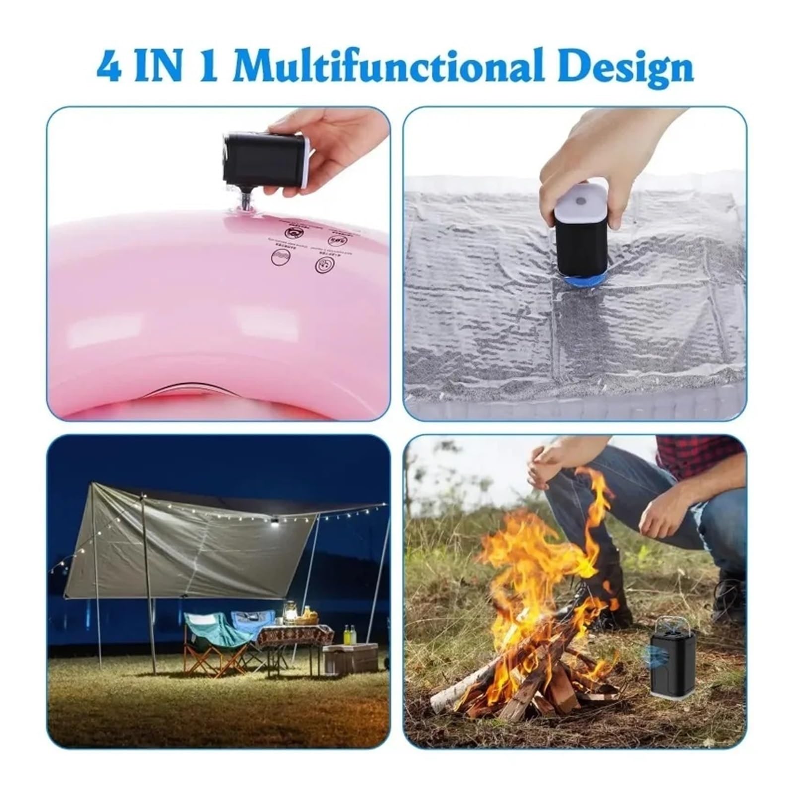 Mini Compressore D'aria Wireless, Pompa Elettrica Portatile, Di Gonfiaggio/sgonfiaggio Rapido Con Luce LED For Divano, Materasso, Salvagente Inflazione Rapida