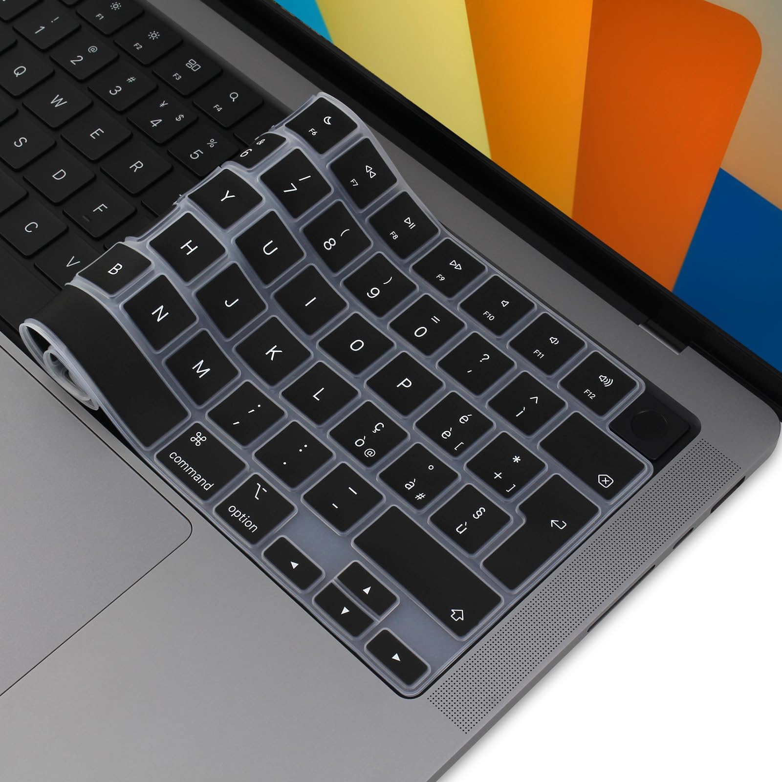 MasiBloomMasiBloom Silicone Keyboard Cover Skin for MacBook Pro 14 Inch / 16 Inch M3 2023 UK/EU Layout Protector Accessories (Italian)
