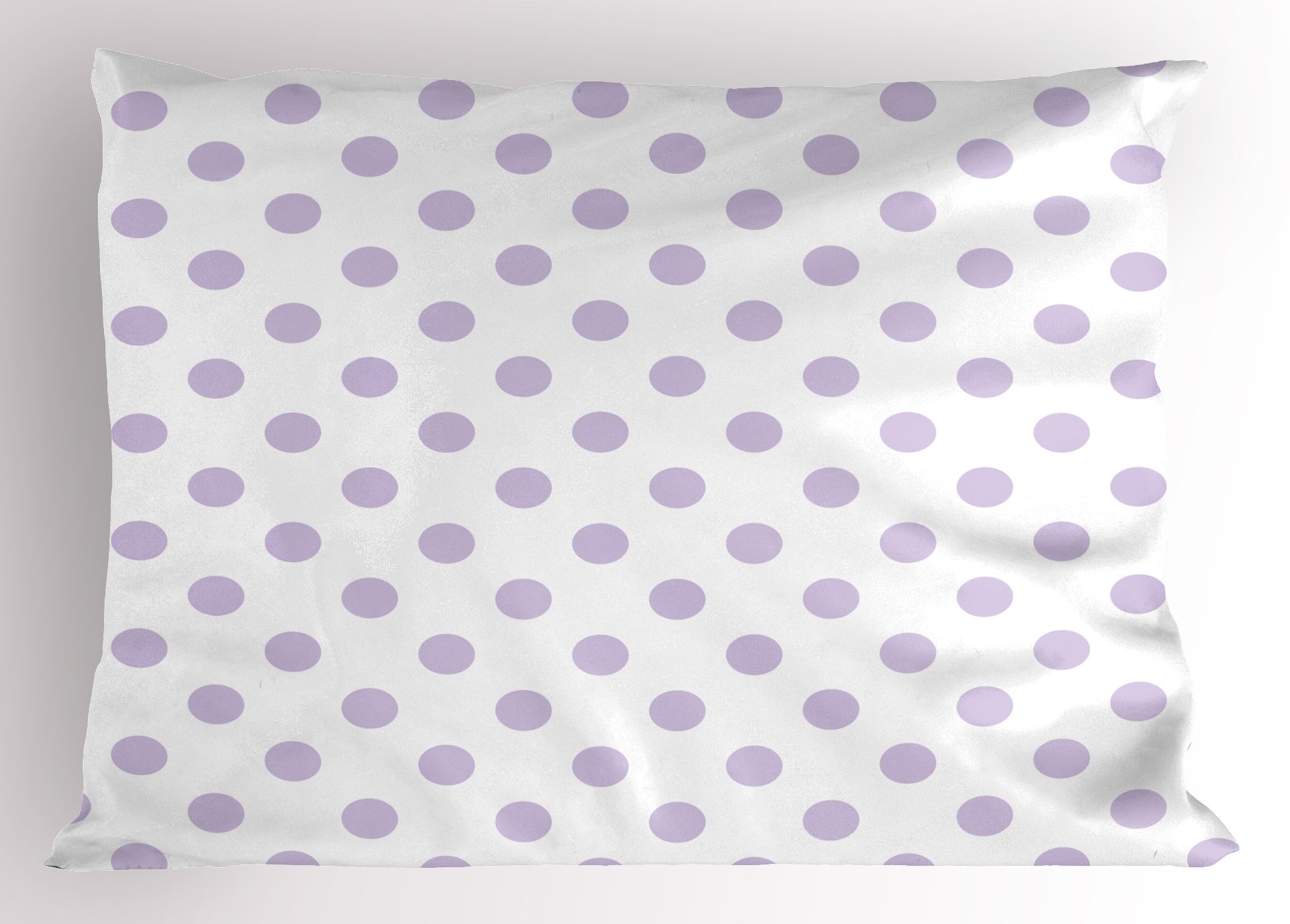 Lunarable Lavender Pillow Sham, Old Fashioned Retro Design with Polka Dots Classical Spotted Tile Pattern, Decorative Standard Size Printed Pillowcase, 26 X 20 inches, Lavander White