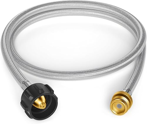 Adaptador de manguera de propano de 5 pies, manguera trenzada
