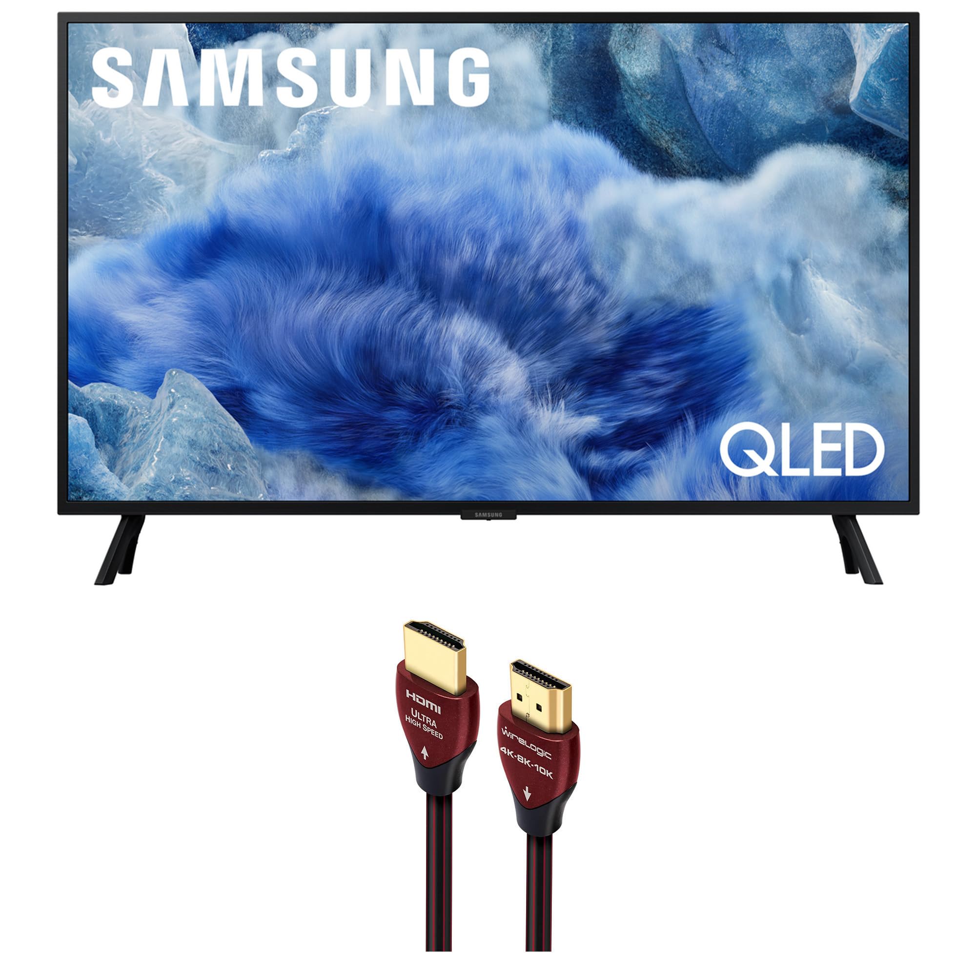 Samsung QN32Q8FAAFXZA 32 Inch Class QLED Q8F 4K Vision AI Smart TV with a WireLogic Ruby 8ft Ultra High Speed 4K-8K-10K HDMI Cable (2025)