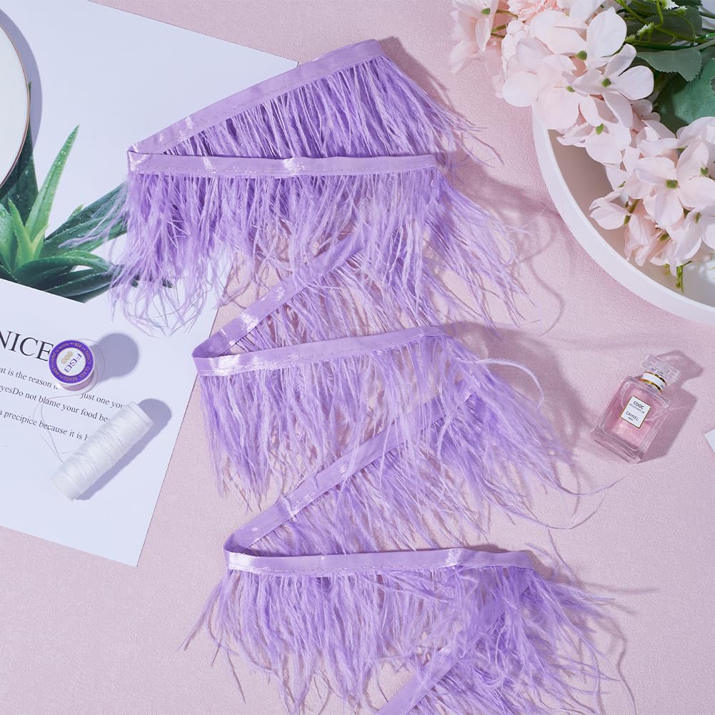 5-10 Meter Natuurlijke Struisvogelveren Trim Fringe 8-10CM Pluimen Lint DIY Trouwjurk Decoratie Kleding Naaien Ambachten Accessoire-Lichtblauw, 5 Meter