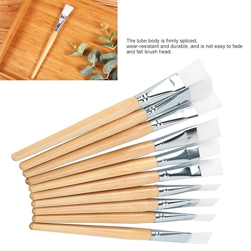 Miniatura 5 de 10 cepillos de máscara facial, aplicador de lodo de pelo suave, herramienta de cuidado de la piel DIY con mango de madera