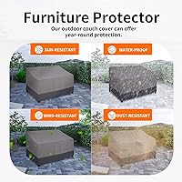 Vista 5 de Easy-Going Funda impermeable para sofá de exterior, funda resistente para sofá de patio de 3 plazas, funda para muebles de exterior resistente al