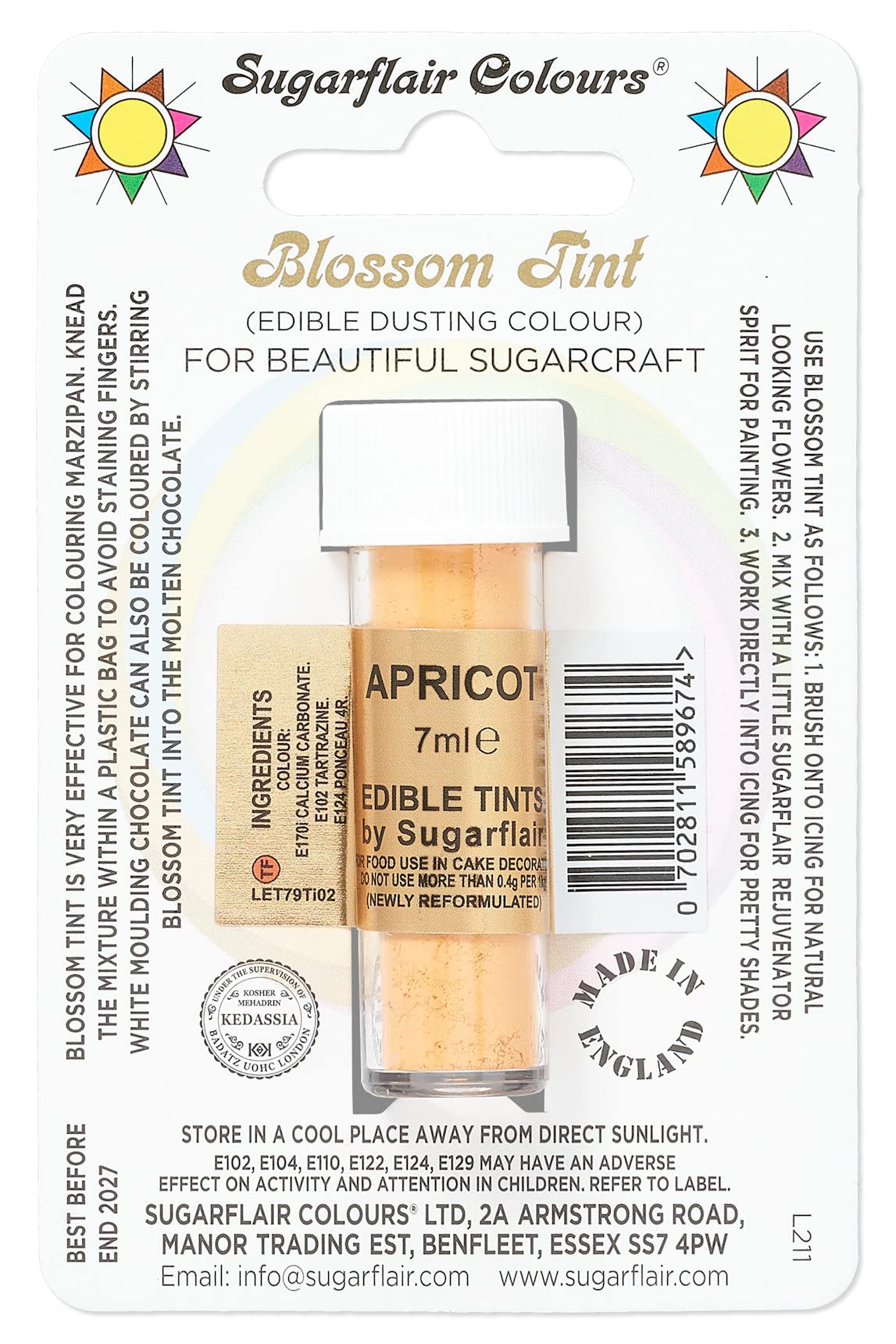 Sugarflair Blossom Tint Grape Violet Food Colouring and Dusting Powder, Matt Finish, Brush On or Mix with Rejuvenator Spirit to Create a One of A Kind Cake - 7ml — view 7