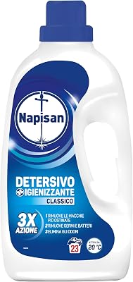Napisan Detersivo Lavatrice Liquido, Detersivo Igienizzante, Classico 3x azione, Lavaggi, Nessun Colore, 1.15 l, Senza Profumazione. da 23 lavaggi