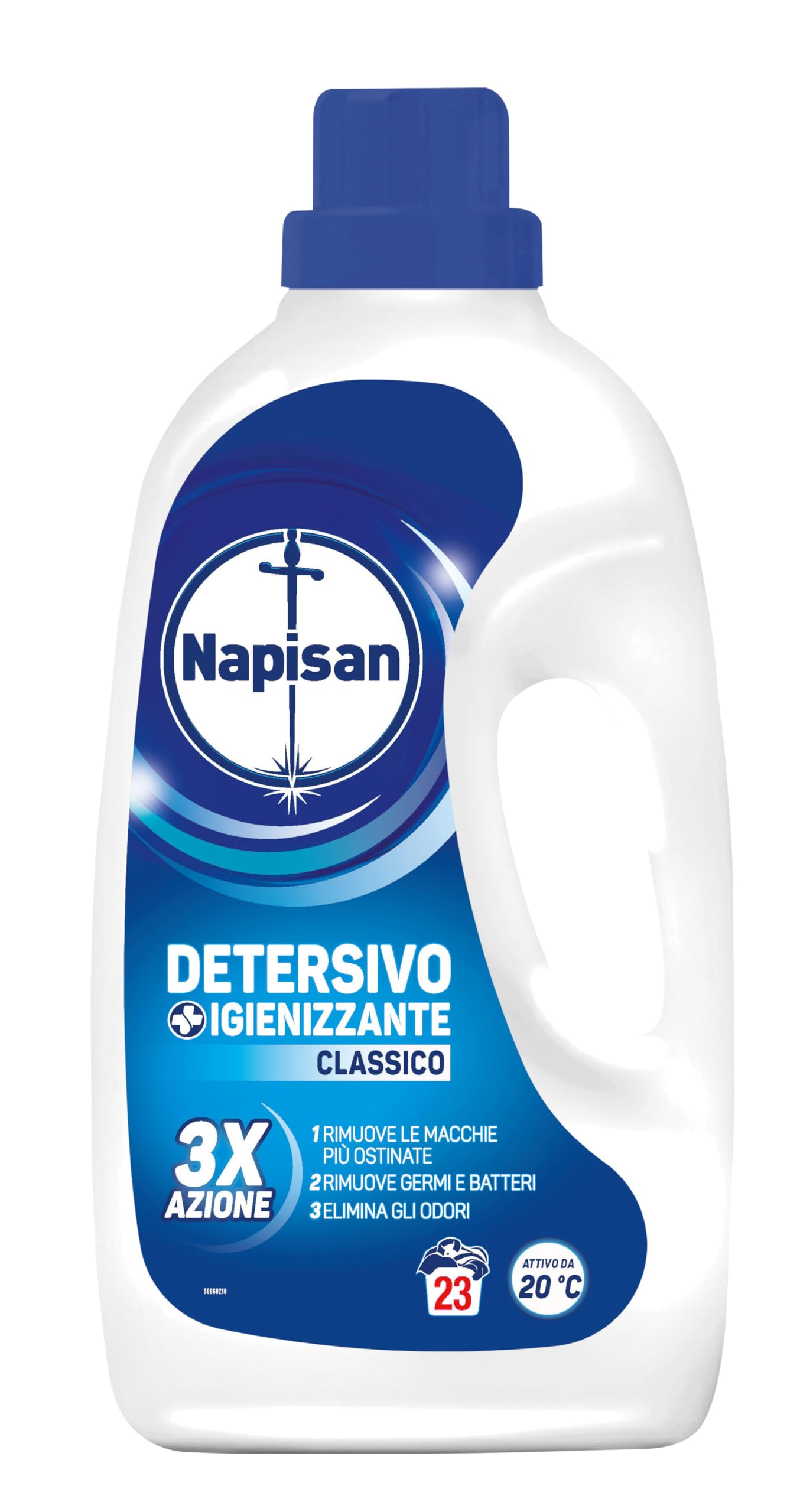Napisan Detersivo Lavatrice Liquido, Detersivo Igienizzante, Classico 3x azione, Lavaggi, Nessun Colore, 1.15 l, Senza Profumazione. da 23 lavaggi