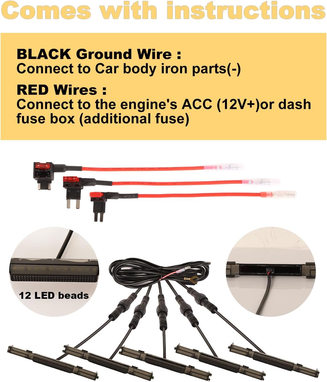 LED Grille Lights for 2022 2023 2024 2025 Toyota Tundra Accessories Raptor Lights fit SR SR5 Limited OEM Grill Without TRD Package Warning Lamp (Yellow)